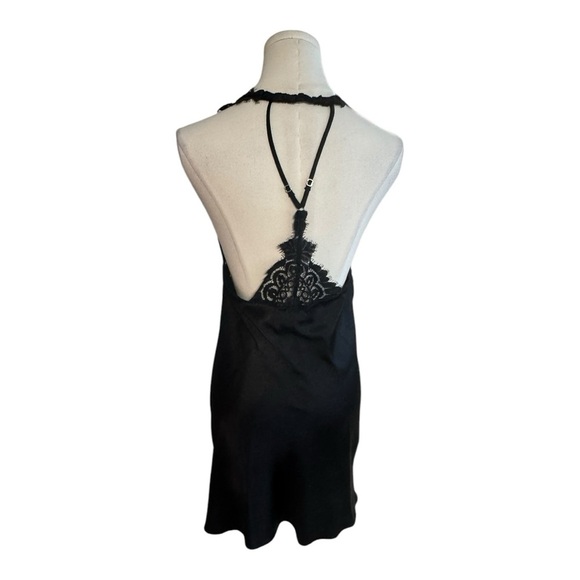 VICTORIA’S‎ SECRET Black Silky Lace Slip Dress Lingerie Sexy Size M Feminine - Picture 2 of 9